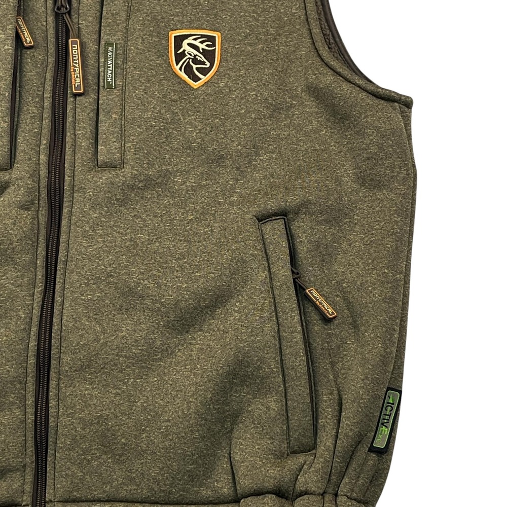 Nontypical Drake Fleece Vest Mens Medium Olive Full Zip Sherpa Lined Outerwear - Picture 4 of 9
